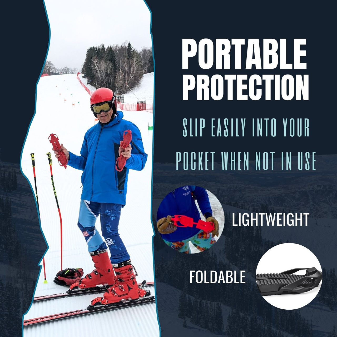 SkiSkootys Ski Boot Bottom Protector with Foldable Traction Cleats (Youth Classic)