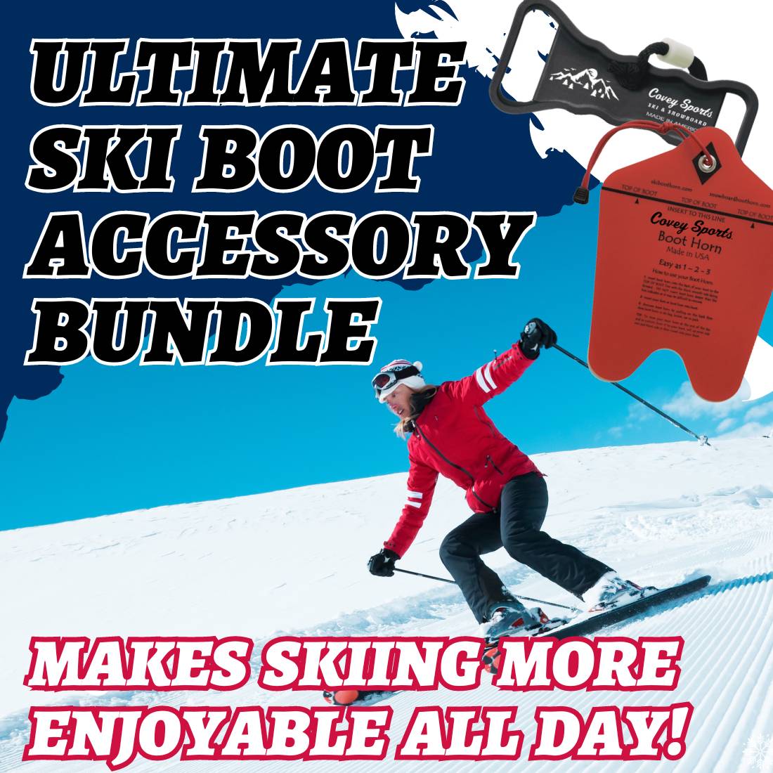 Ski & Snowboard Boot Buckle Lever Bundled with Ski Boot Horn