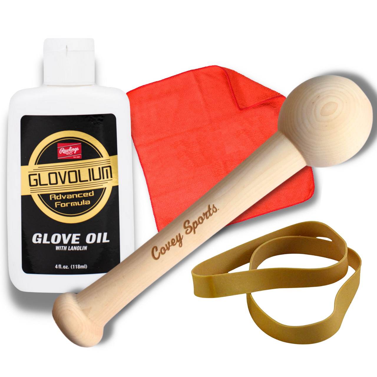 Baseball & Softball Glove Breakin Kit - Mallet, Oil, Wrap, & Cloth