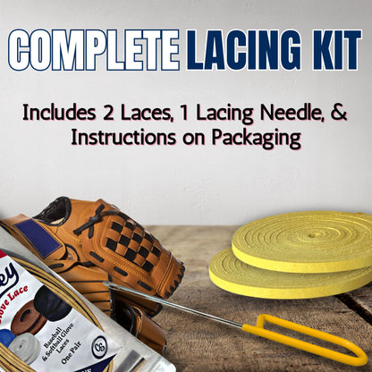 Covey Baseball & Softball Glove Lace Kit for Mitts (2-Laces, Multiple Colors)