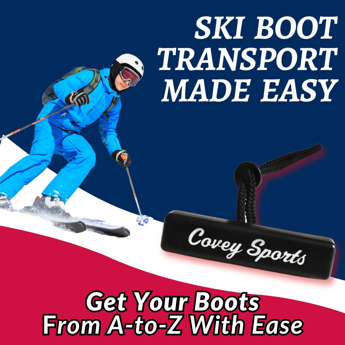 Ski & Snowboard Boot Carrier Tote and Holder (Black)