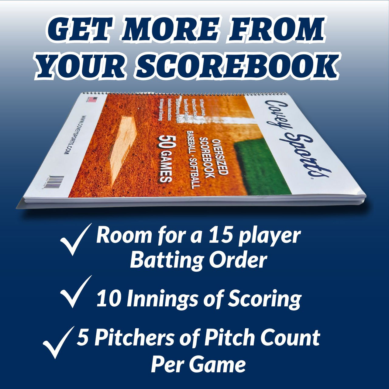 Oversized Baseball & Softball Scorebook (50 Games)