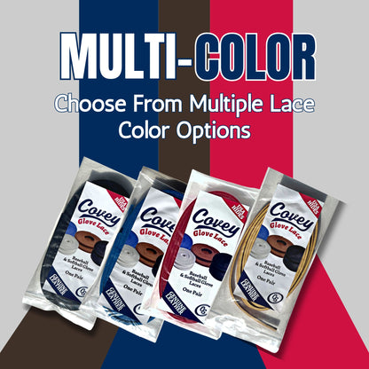 Covey Baseball & Softball Glove Lace Kit for Mitts (2-Laces, Multiple Colors)