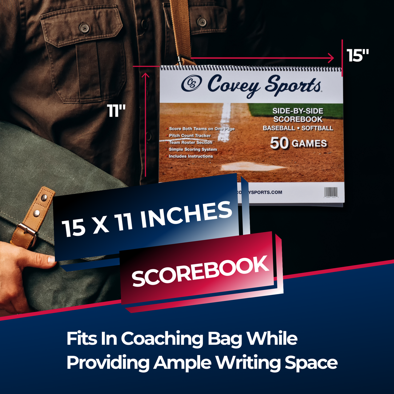 Side by Side Baseball & Softball Scorebook (50 Games)