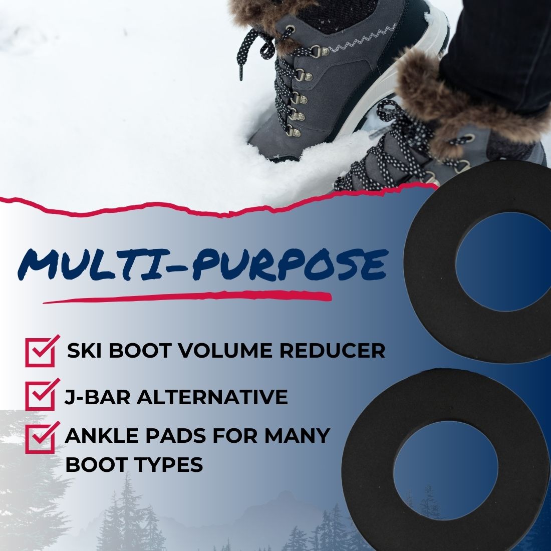 Ski & Snowboard Ankle Donut Pads (Sold in Pairs)