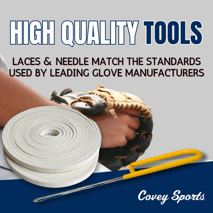 Covey Baseball & Softball Glove Lace Kit for Mitts (2-Laces, Multiple Colors)