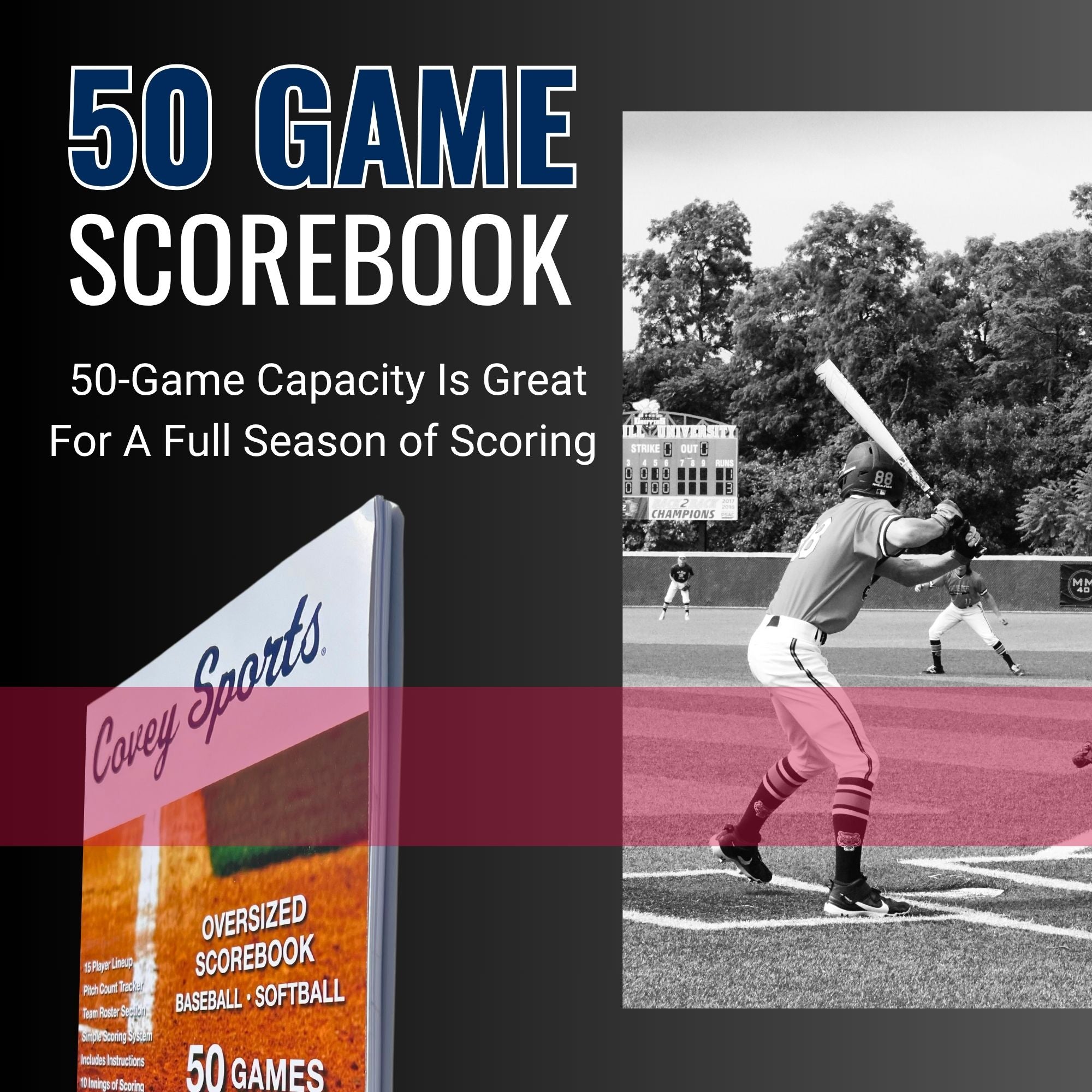 baseball softball scoring book 50 games