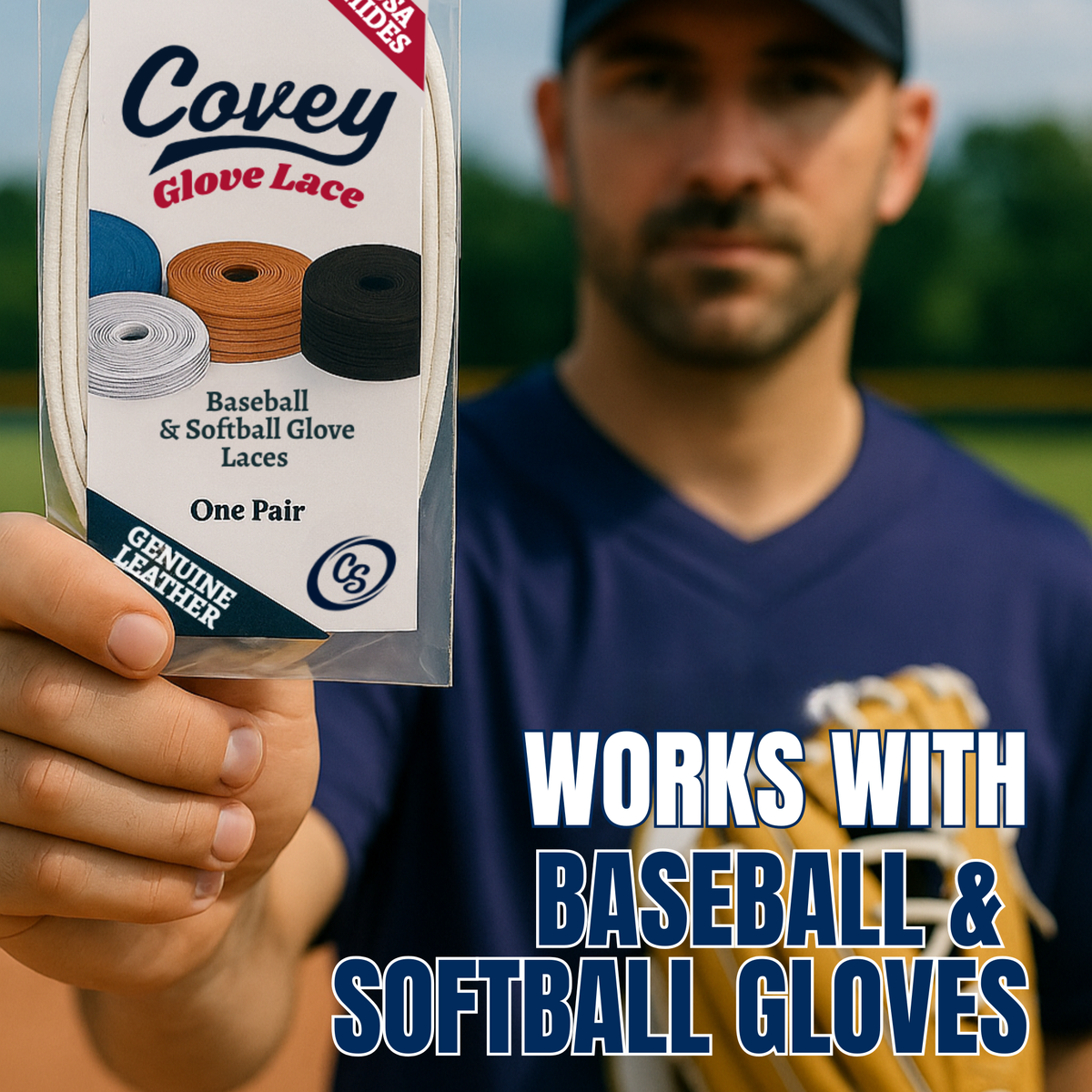 Covey Baseball & Softball Glove Lace for Mitts (2-Laces, Multiple Colors)