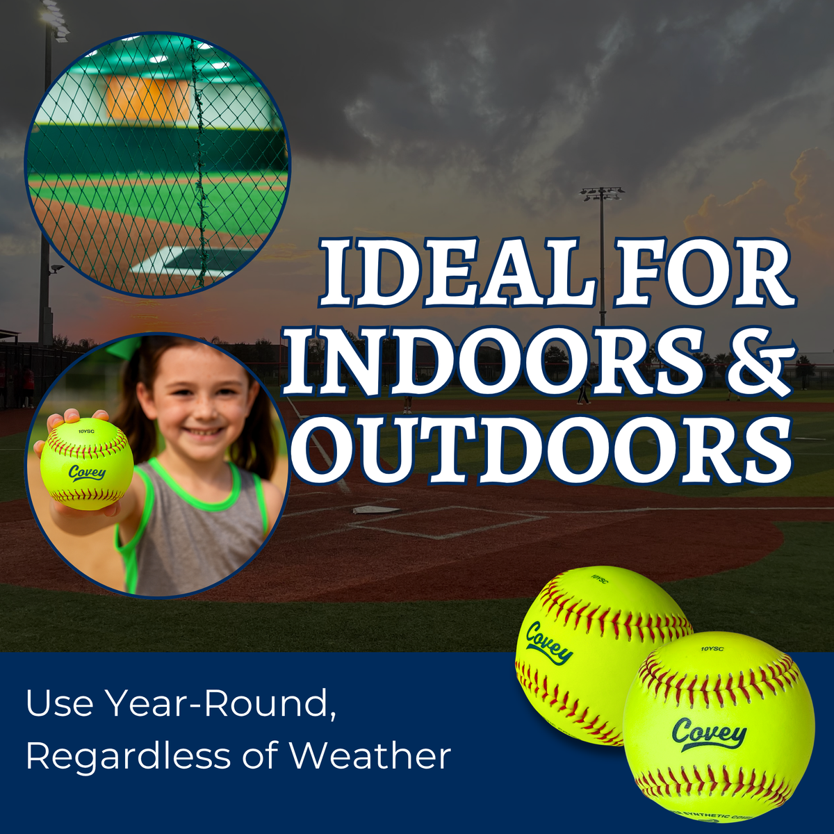 Covey 10-Inch Softballs for 8U & 6U Ages (Multi-Packs)