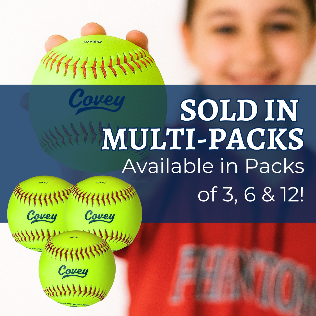 Covey 10-Inch Softballs for 8U & 6U Ages (Multi-Packs)