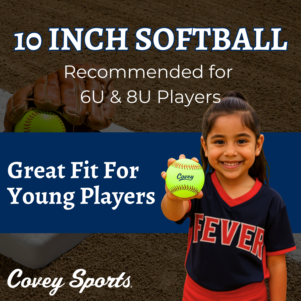 Covey 10-Inch Softballs for 8U & 6U Ages (Multi-Packs)