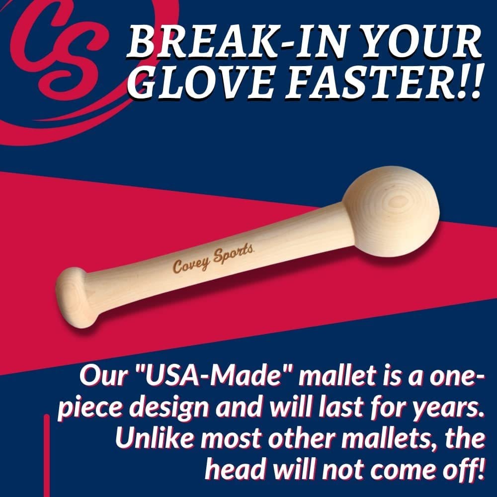 Covey Sports Sporting Goods Covey Baseball & Softball Glove Breakin Kit - Mallet, Oil, Wrap, & Cloth