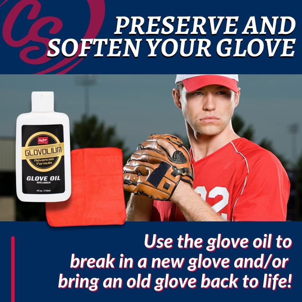 Covey Sports Sporting Goods Covey Baseball & Softball Glove Breakin Kit - Mallet, Oil, Wrap, & Cloth