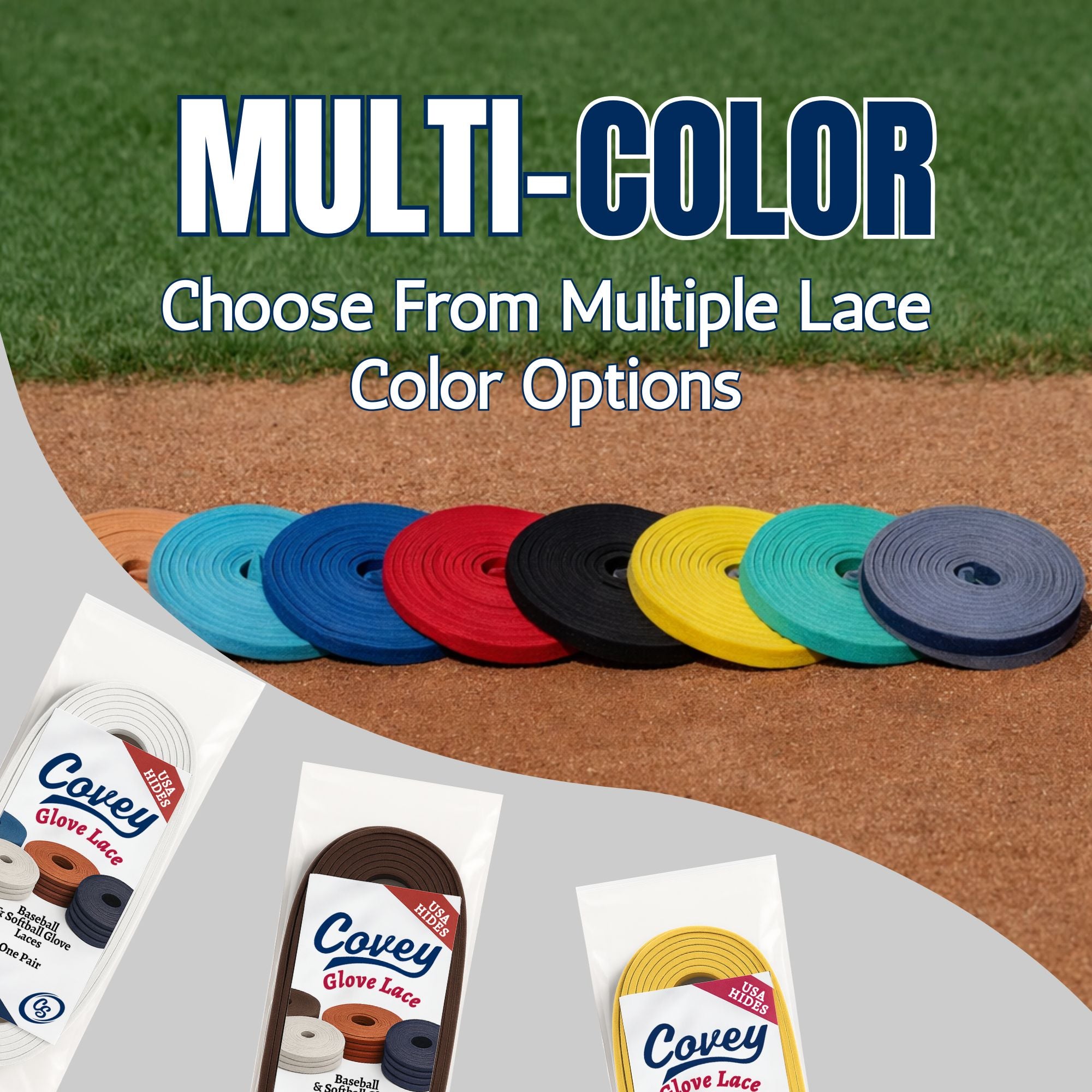 Covey Baseball & Softball Glove Lace for Mitts (4-Laces, Multiple Colors)